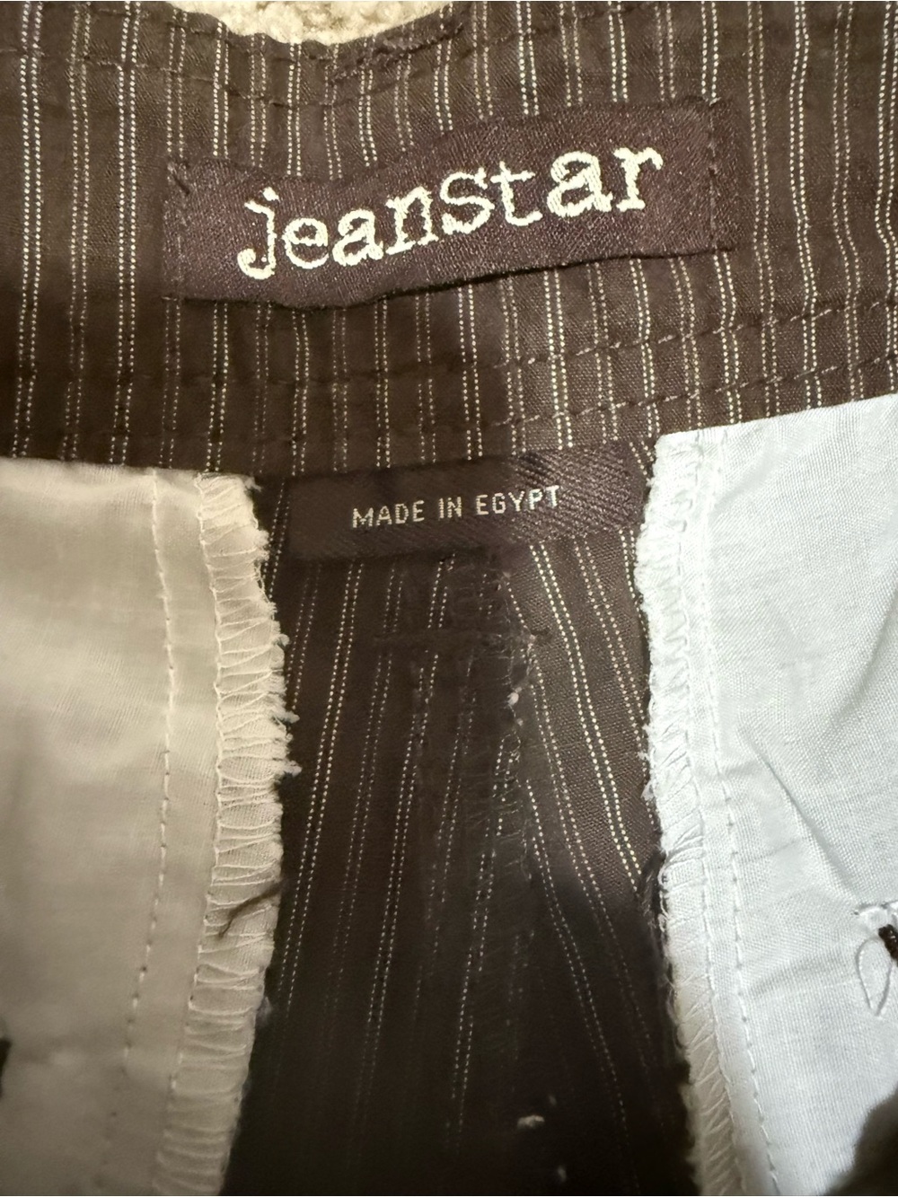 Size 12 Cotton Garment - Brown with White Pinstripes